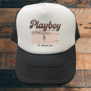 Snap back playboy trucker hat